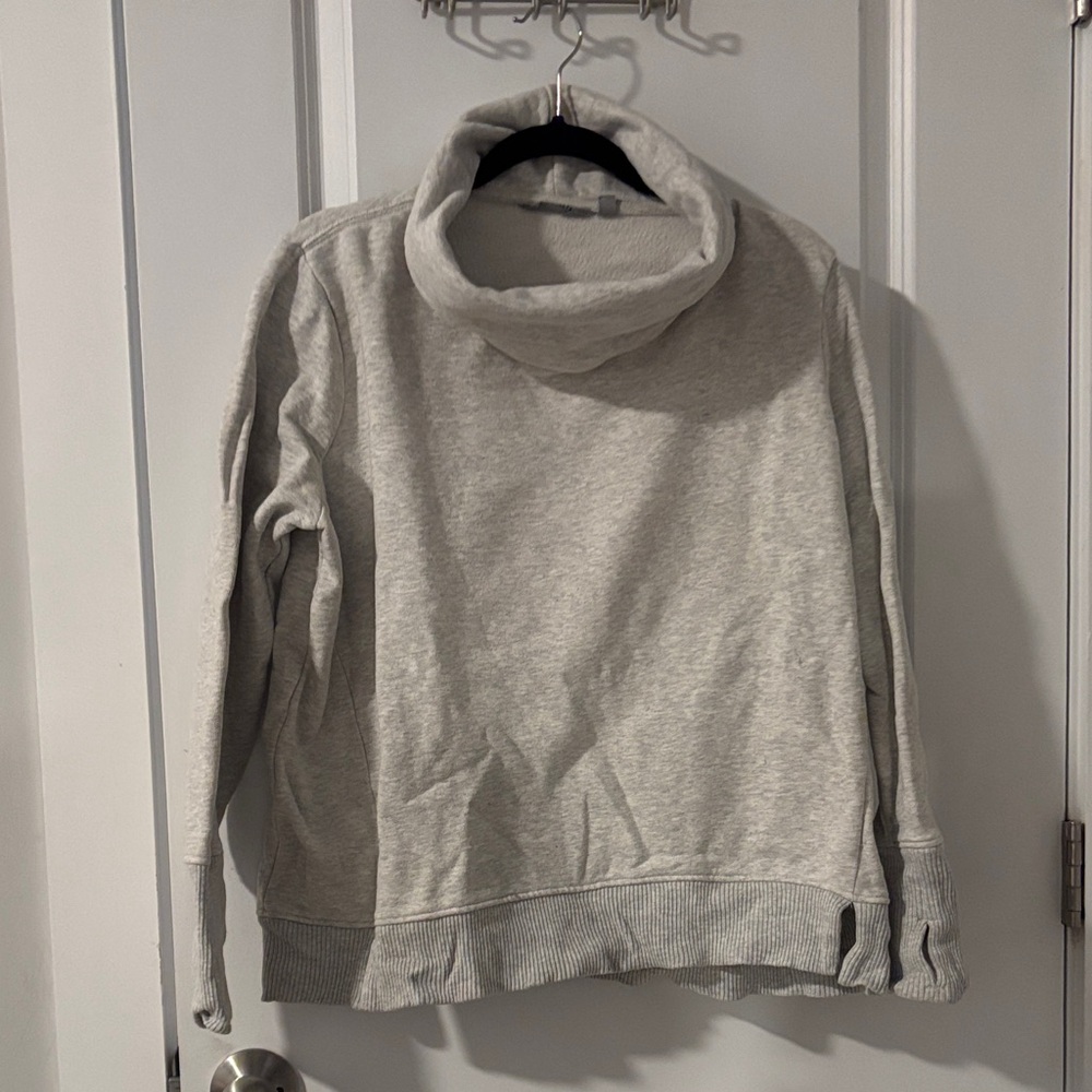 Athleta Light Gray Cowl Neck Sweater